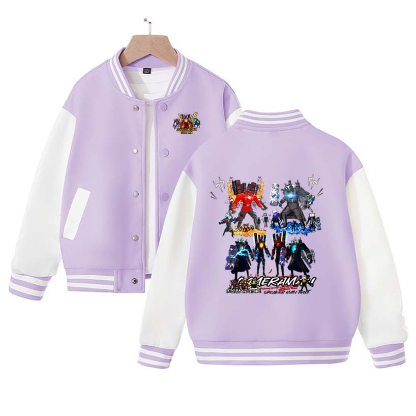 2023Skibidi Toilet Jacket Children Skibidi Toilet Costume Kids Coat Cartoon Boys Girls Sports Baseball Uniform Clothes Christmas