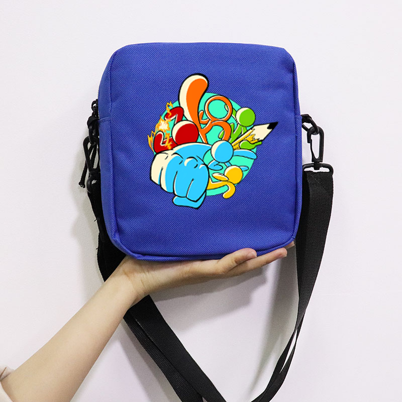 The Amazing Digital Circus School Bag Peripheral Oblique Bag Small Square Bag One Shoulder Oblique Backpack for Boy and Girls
