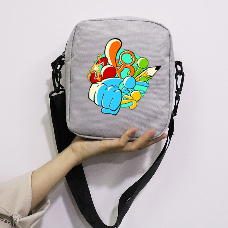 The Amazing Digital Circus School Bag Peripheral Oblique Bag Small Square Bag One Shoulder Oblique Backpack for Boy and Girls