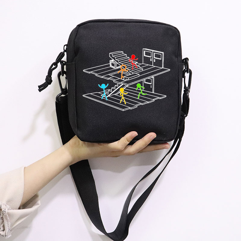 The Amazing Digital Circus School Bag Peripheral Oblique Bag Small Square Bag One Shoulder Oblique Backpack for Boy and Girls