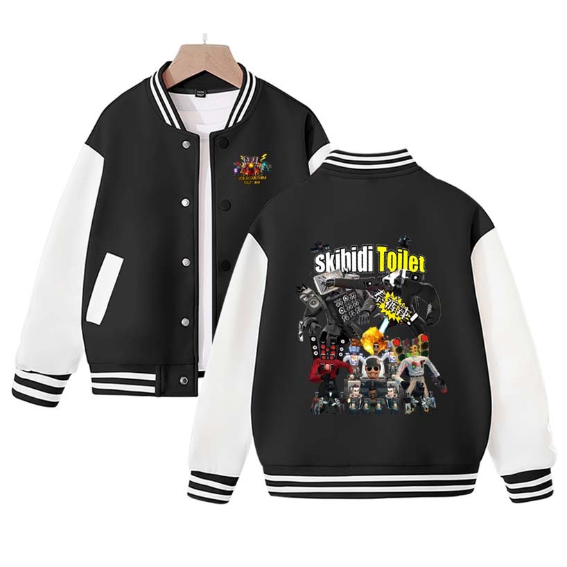 New Skibidi Toilet Jacket Children Skibidi Toilet Costume Kids Coat Cartoon Boys Girls Sports Baseball Uniform Clothes Christmas