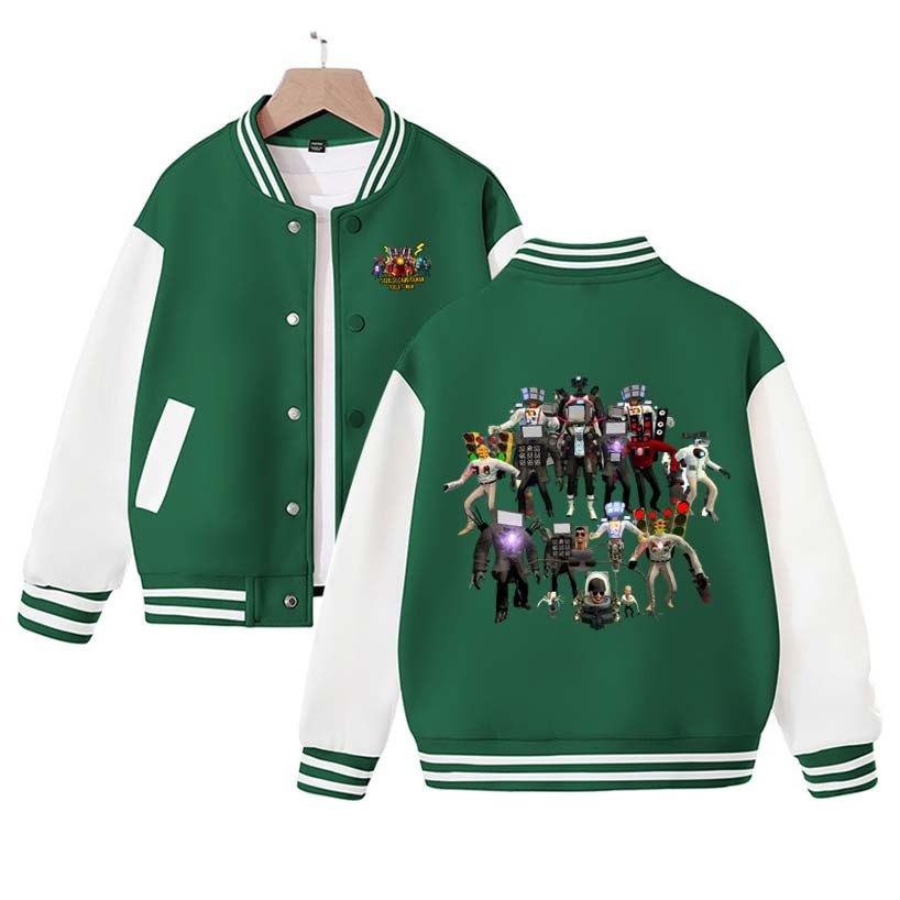 Toilet speakerman Jacket Children Skibidi Toilet Costume Kids Coat Cartoon Boys Girls Sports Baseball Uniform Clothes Christmas