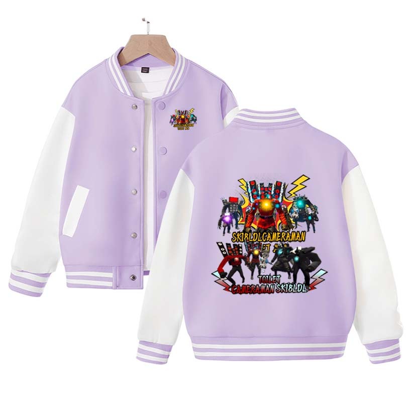 Skibidi Toilet Toilet Man Baseball Uniform Children's Jacket Spring and Autumn Cartoon Print Titan Audio Man Clothes Top Jacket
