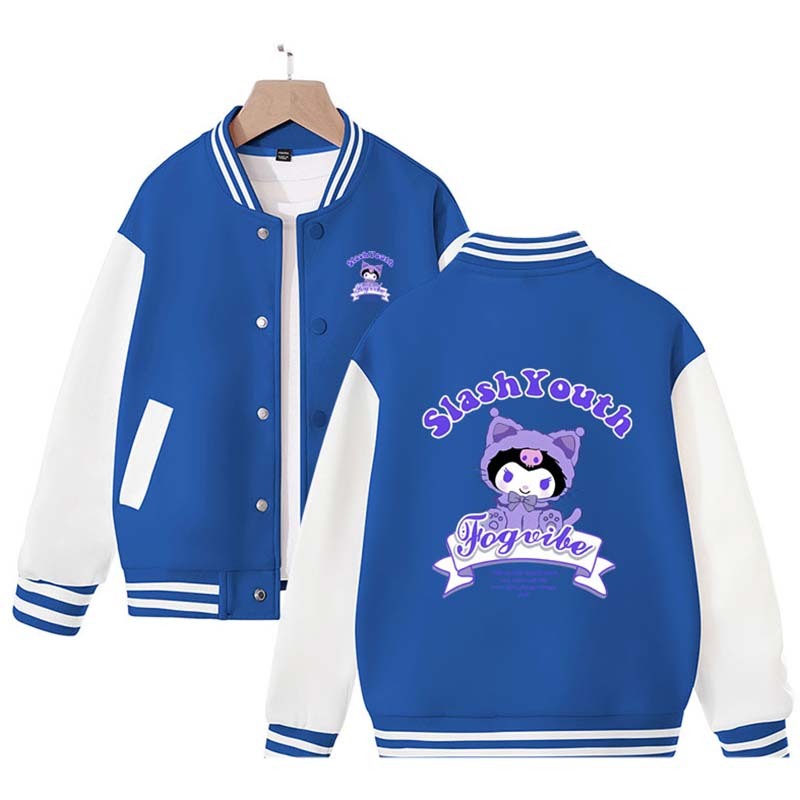 Sanrios Kawaii Anime Kuromi My Melody Baseball Jersey Cute Cartoon Spring Autumn Kids Tops Casual Outer Jacket Birthday Gift
