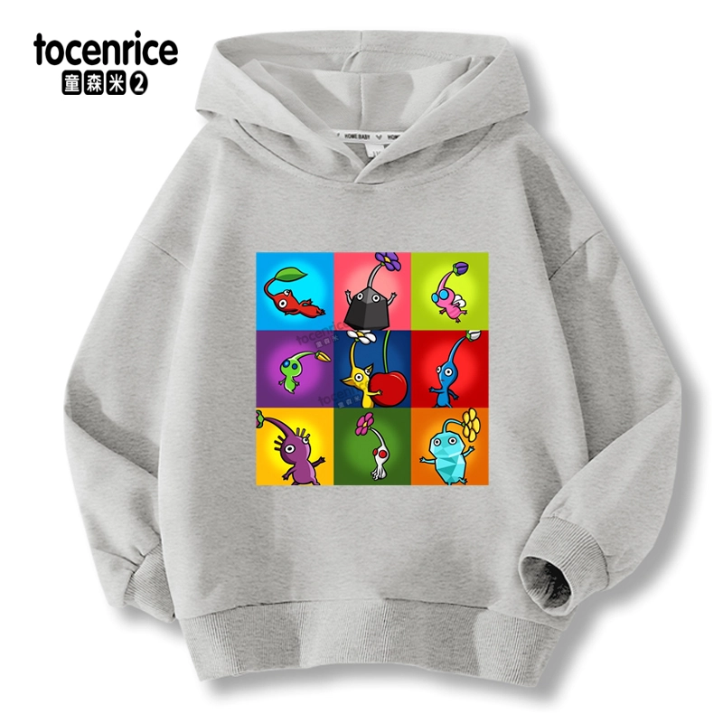 New Boys' Hoodie Funny Video Game Pikmin 4 Cartoon Children'S Long Sleeve Sweatshirt Fashion Girls' Spring and Autumn Hoodie Top