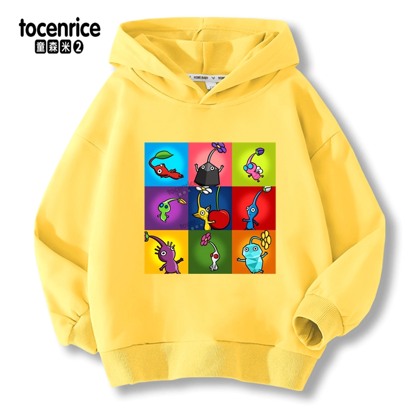 New Boys' Hoodie Funny Video Game Pikmin 4 Cartoon Children'S Long Sleeve Sweatshirt Fashion Girls' Spring and Autumn Hoodie Top