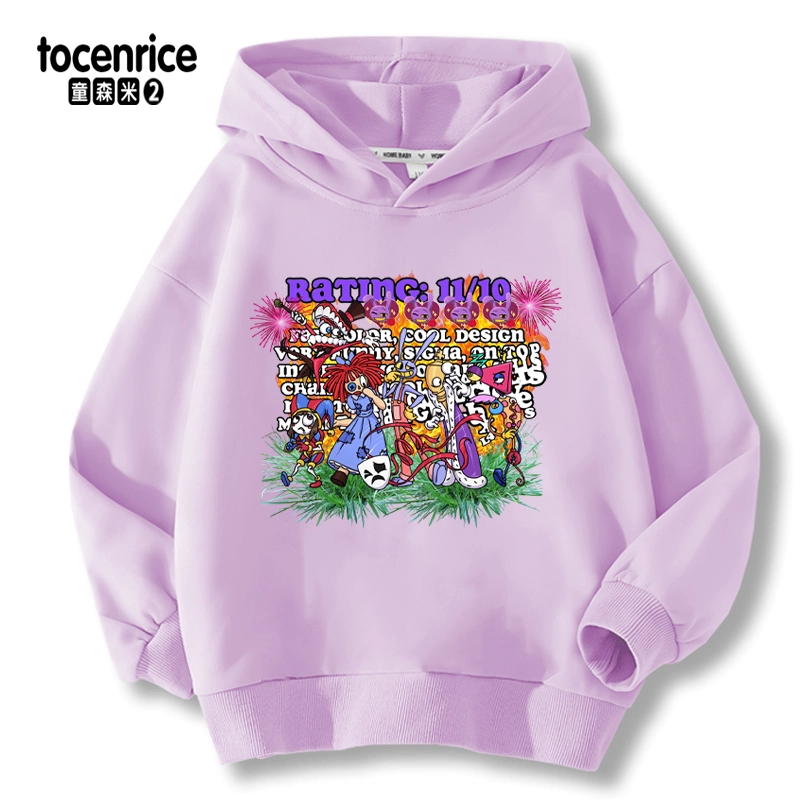 Jax The Amazing Digital Circus Hoodie Kawaii Cartoon Pomni Printed Long Sleeve Pullovers Casual Y2K Warm Sweatshirt Tops for Kid