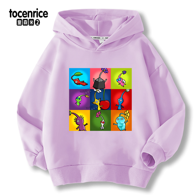 New Boys' Hoodie Funny Video Game Pikmin 4 Cartoon Children'S Long Sleeve Sweatshirt Fashion Girls' Spring and Autumn Hoodie Top