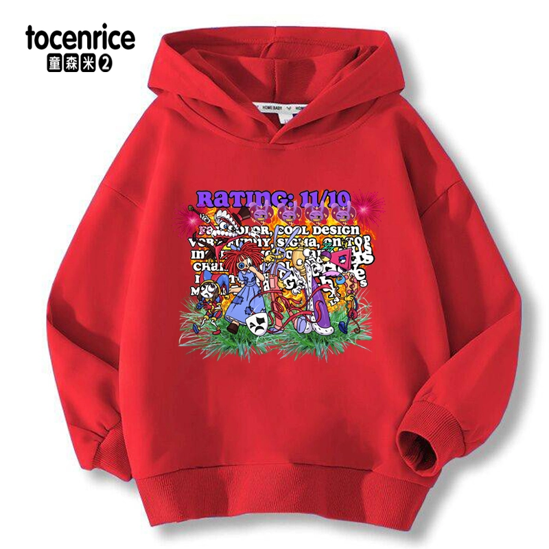 Jax The Amazing Digital Circus Hoodie Kawaii Cartoon Pomni Printed Long Sleeve Pullovers Casual Y2K Warm Sweatshirt Tops for Kid