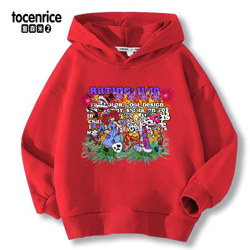 Jax The Amazing Digital Circus Hoodie Kawaii Cartoon Pomni Printed Long Sleeve Pullovers Casual Y2K Warm Sweatshirt Tops for Kid