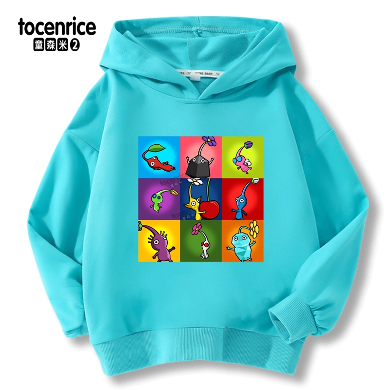 New Boys' Hoodie Funny Video Game Pikmin 4 Cartoon Children'S Long Sleeve Sweatshirt Fashion Girls' Spring and Autumn Hoodie Top