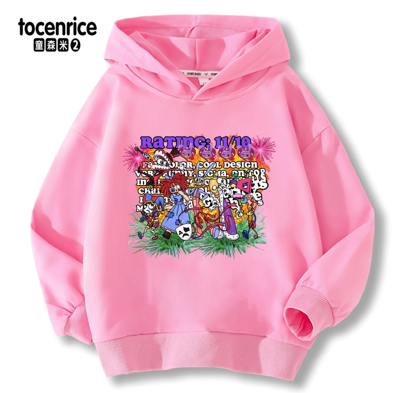Jax The Amazing Digital Circus Hoodie Kawaii Cartoon Pomni Printed Long Sleeve Pullovers Casual Y2K Warm Sweatshirt Tops for Kid