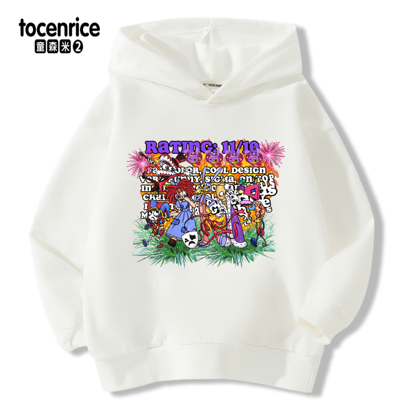 Jax The Amazing Digital Circus Hoodie Kawaii Cartoon Pomni Printed Long Sleeve Pullovers Casual Y2K Warm Sweatshirt Tops for Kid