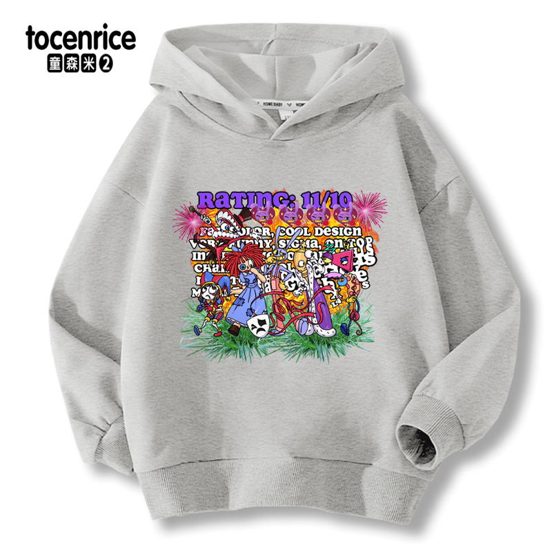 Jax The Amazing Digital Circus Hoodie Kawaii Cartoon Pomni Printed Long Sleeve Pullovers Casual Y2K Warm Sweatshirt Tops for Kid