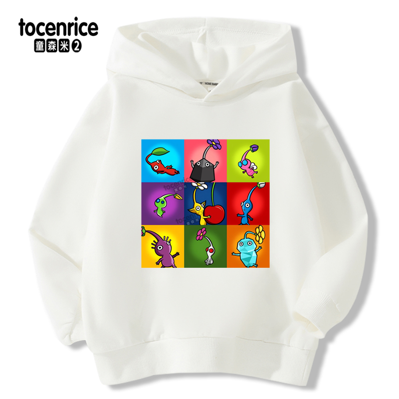New Boys' Hoodie Funny Video Game Pikmin 4 Cartoon Children'S Long Sleeve Sweatshirt Fashion Girls' Spring and Autumn Hoodie Top