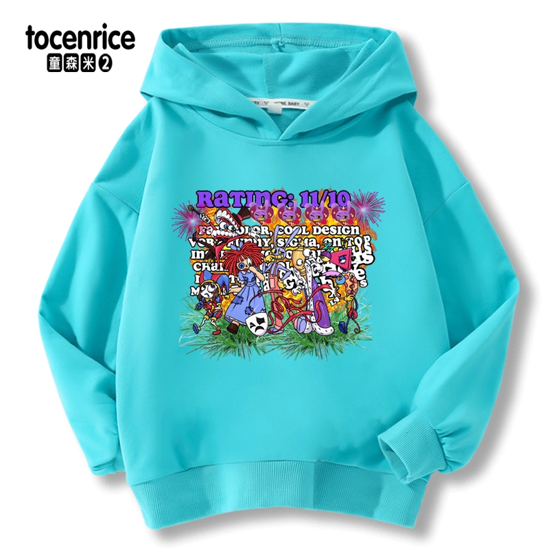 Jax The Amazing Digital Circus Hoodie Kawaii Cartoon Pomni Printed Long Sleeve Pullovers Casual Y2K Warm Sweatshirt Tops for Kid