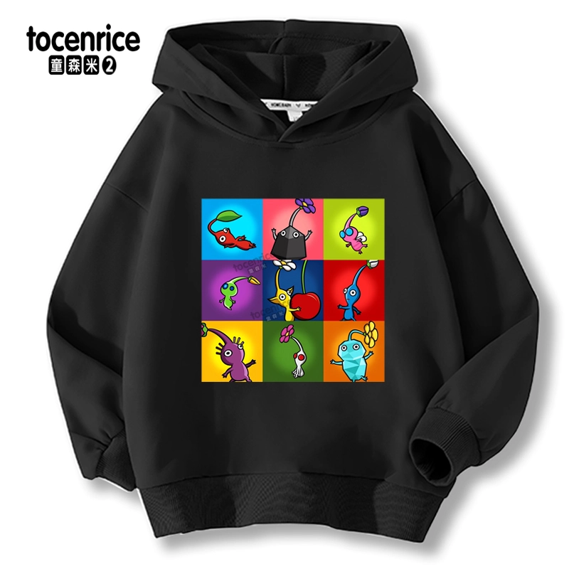 New Boys' Hoodie Funny Video Game Pikmin 4 Cartoon Children'S Long Sleeve Sweatshirt Fashion Girls' Spring and Autumn Hoodie Top