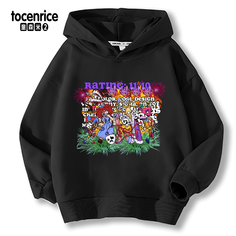 Jax The Amazing Digital Circus Hoodie Kawaii Cartoon Pomni Printed Long Sleeve Pullovers Casual Y2K Warm Sweatshirt Tops for Kid