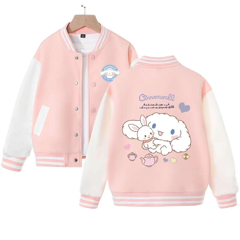 Sanrios Kawaii Anime Cinnamoroll Cute Cartoon Woman Jacket Spring Autumn New Loose Sports Baseball Uniform Birthday Gift