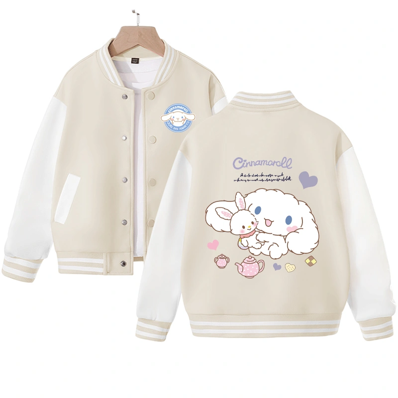 Sanrios Kawaii Anime Cinnamoroll Cute Cartoon Woman Jacket Spring Autumn New Loose Sports Baseball Uniform Birthday Gift