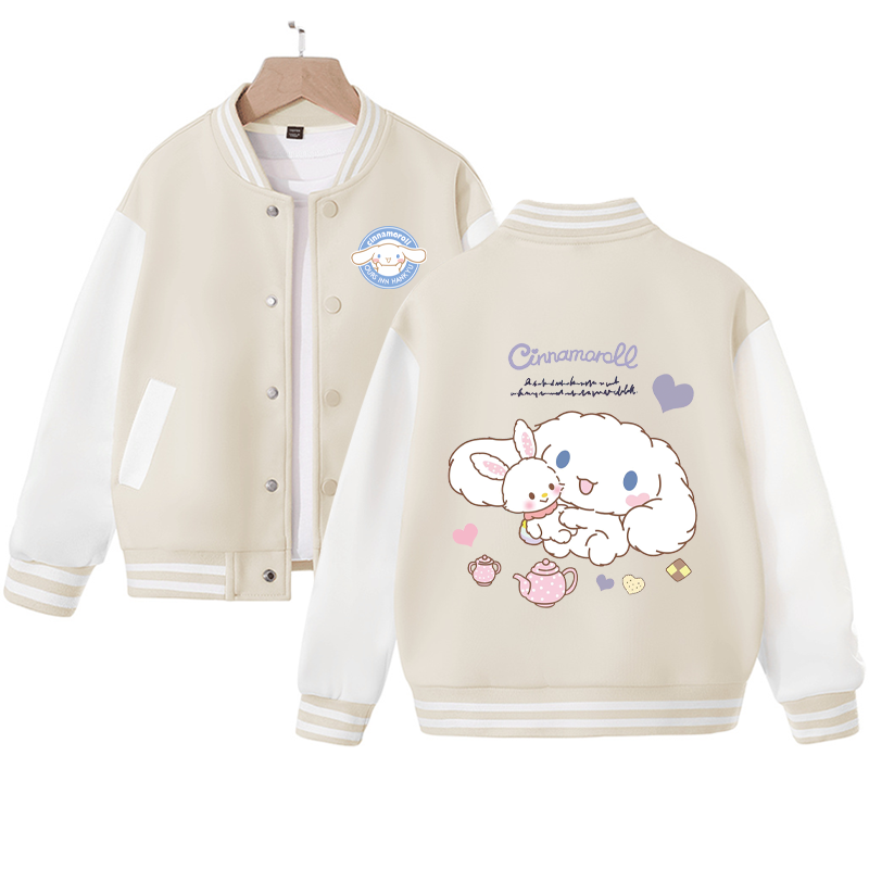 Sanrios Kawaii Anime Cinnamoroll Cute Cartoon Woman Jacket Spring Autumn New Loose Sports Baseball Uniform Birthday Gift