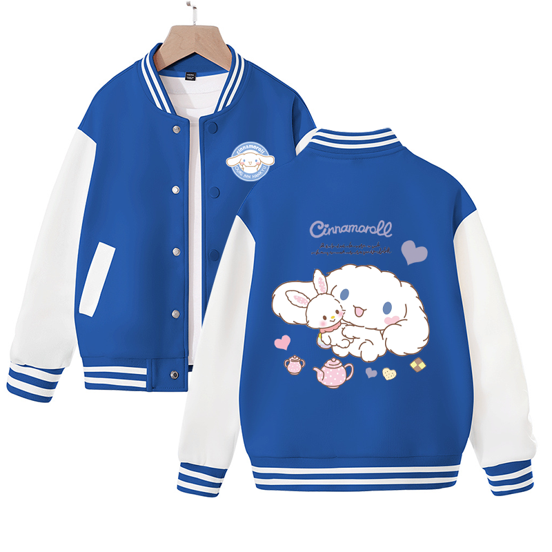 Sanrios Kawaii Anime Cinnamoroll Cute Cartoon Woman Jacket Spring Autumn New Loose Sports Baseball Uniform Birthday Gift
