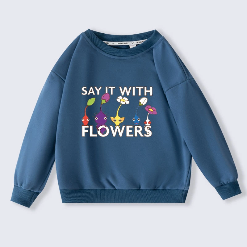 Cartoon Pikmin 4 Sweatshirts Children Hoodies for Girls Kids Spring Autumn Casual Pullover Boys Hoodie Costume 2-16Years