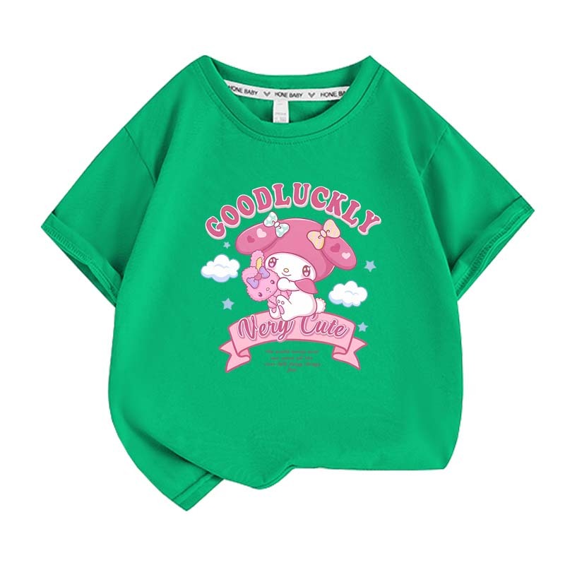 My Melody Summer Children T-Shirt Sanrio Anime Cartoons Casual Clothes Girl Boy Short Sleeve Tops Kawaii Gift