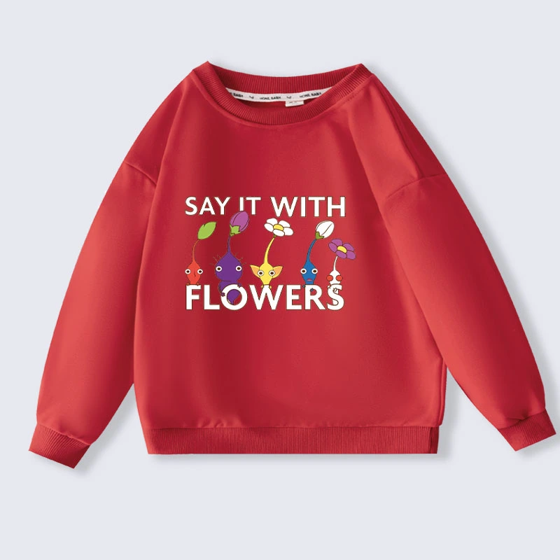 Cartoon Pikmin 4 Sweatshirts Children Hoodies for Girls Kids Spring Autumn Casual Pullover Boys Hoodie Costume 2-16Years