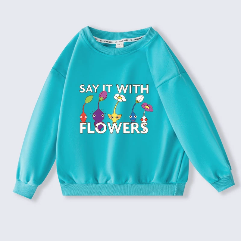 Cartoon Pikmin 4 Sweatshirts Children Hoodies for Girls Kids Spring Autumn Casual Pullover Boys Hoodie Costume 2-16Years