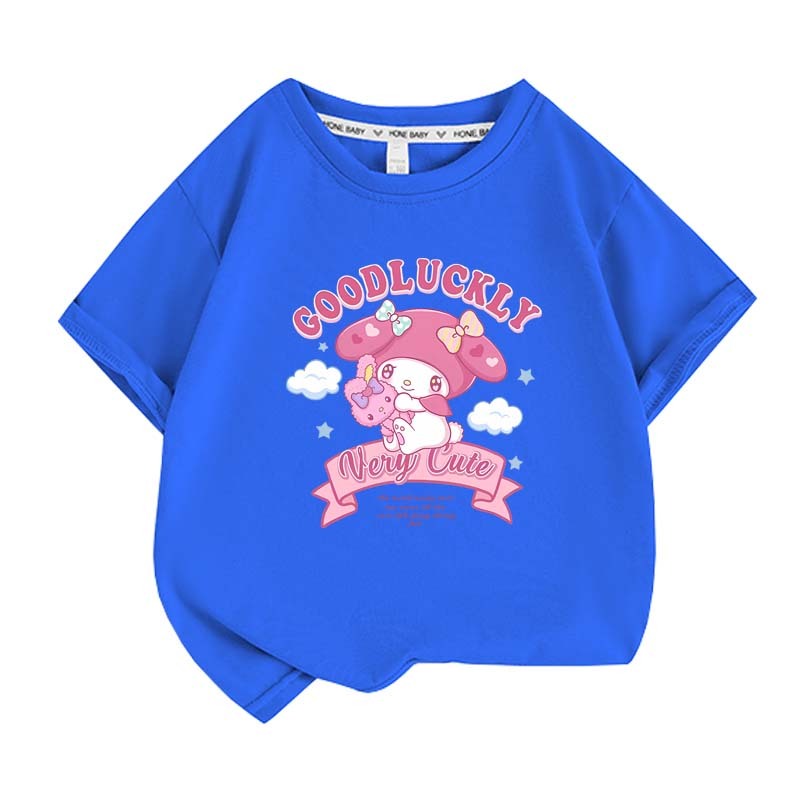 My Melody Summer Children T-Shirt Sanrio Anime Cartoons Casual Clothes Girl Boy Short Sleeve Tops Kawaii Gift