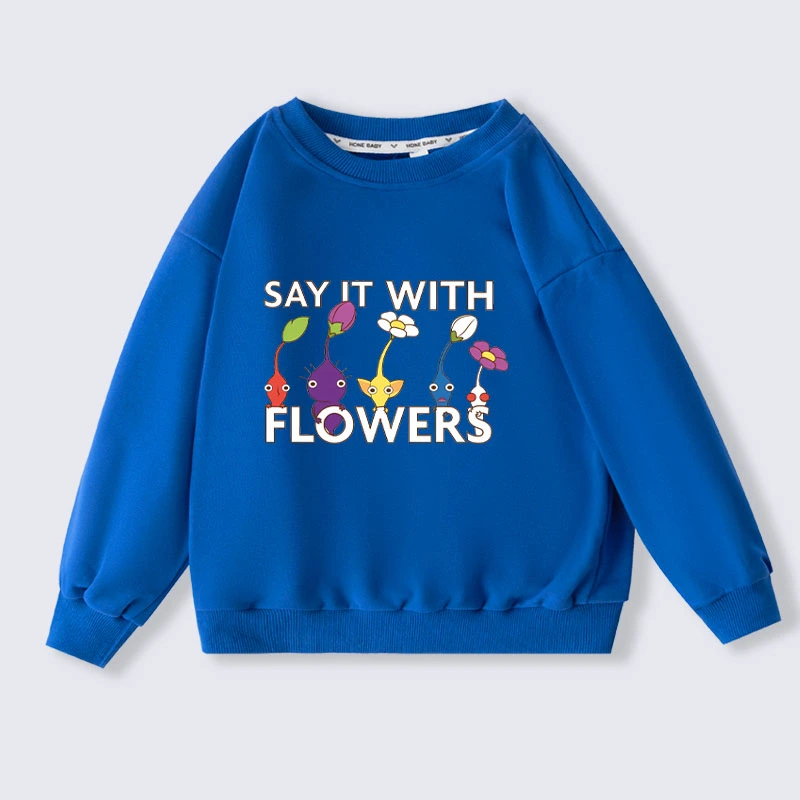 Cartoon Pikmin 4 Sweatshirts Children Hoodies for Girls Kids Spring Autumn Casual Pullover Boys Hoodie Costume 2-16Years