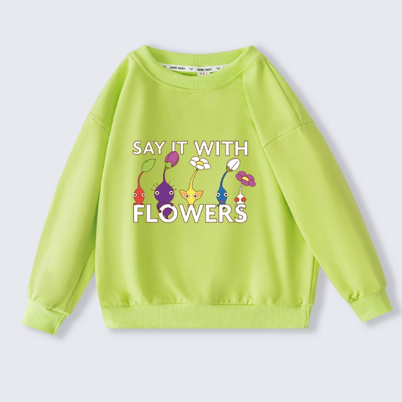 Cartoon Pikmin 4 Sweatshirts Children Hoodies for Girls Kids Spring Autumn Casual Pullover Boys Hoodie Costume 2-16Years
