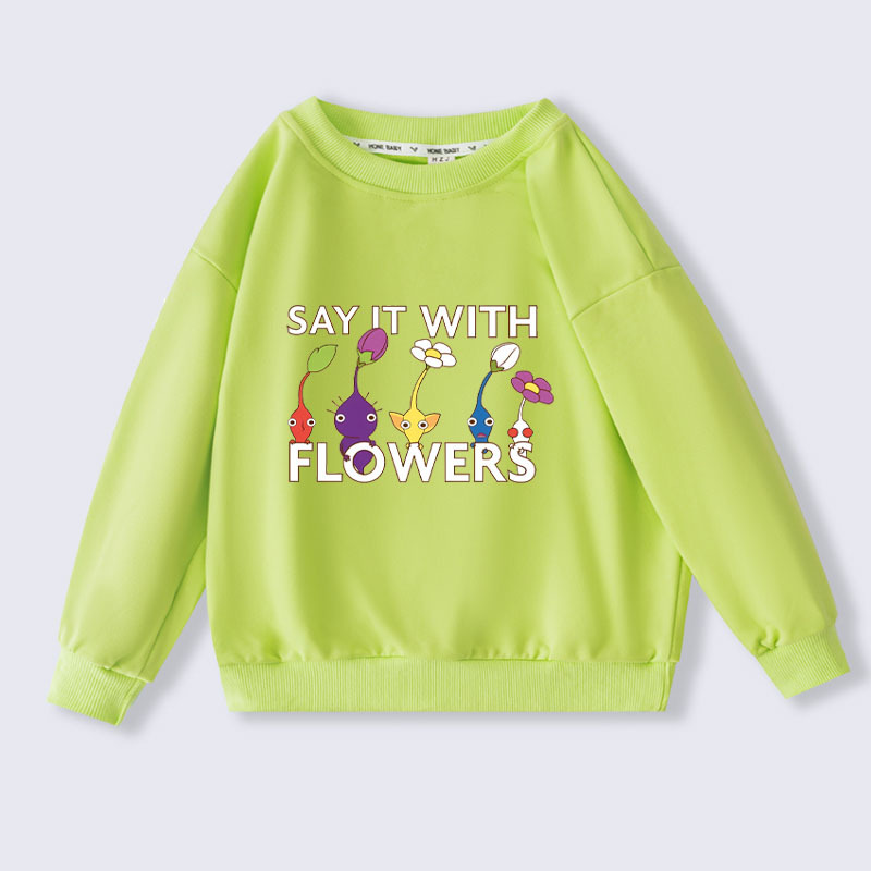 Cartoon Pikmin 4 Sweatshirts Children Hoodies for Girls Kids Spring Autumn Casual Pullover Boys Hoodie Costume 2-16Years