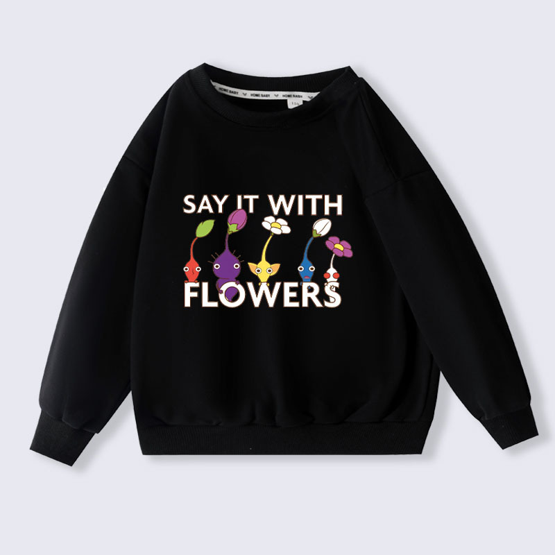 Cartoon Pikmin 4 Sweatshirts Children Hoodies for Girls Kids Spring Autumn Casual Pullover Boys Hoodie Costume 2-16Years