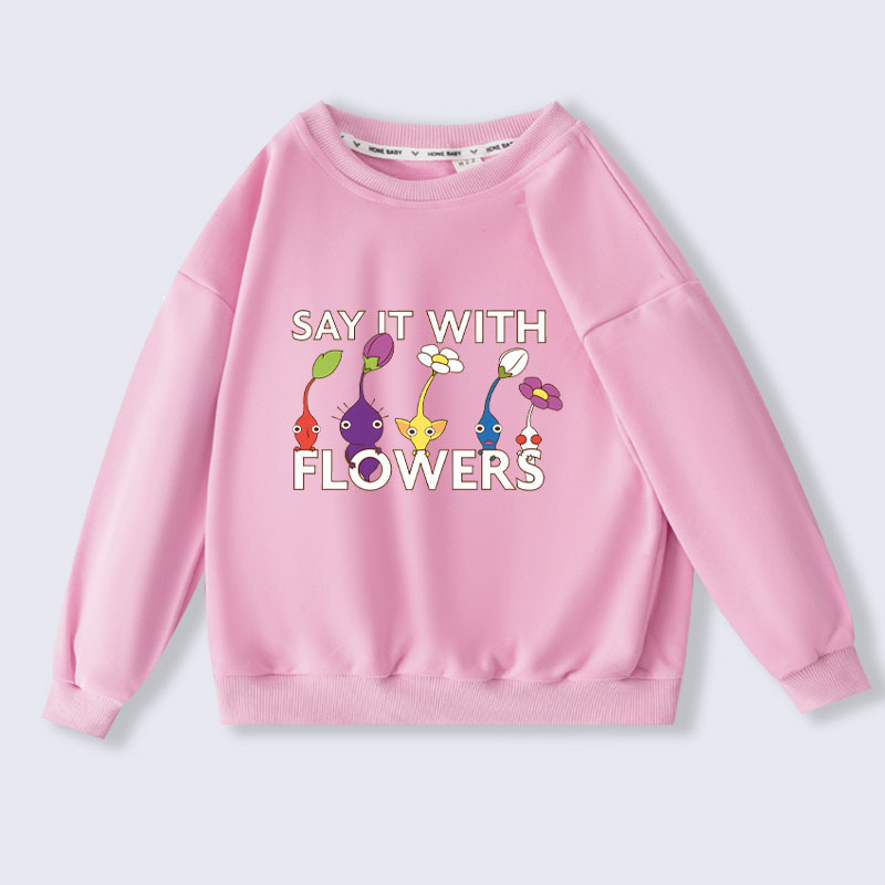 Cartoon Pikmin 4 Sweatshirts Children Hoodies for Girls Kids Spring Autumn Casual Pullover Boys Hoodie Costume 2-16Years