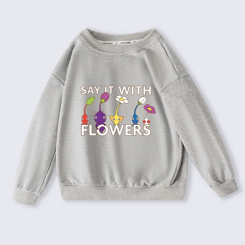 Cartoon Pikmin 4 Sweatshirts Children Hoodies for Girls Kids Spring Autumn Casual Pullover Boys Hoodie Costume 2-16Years