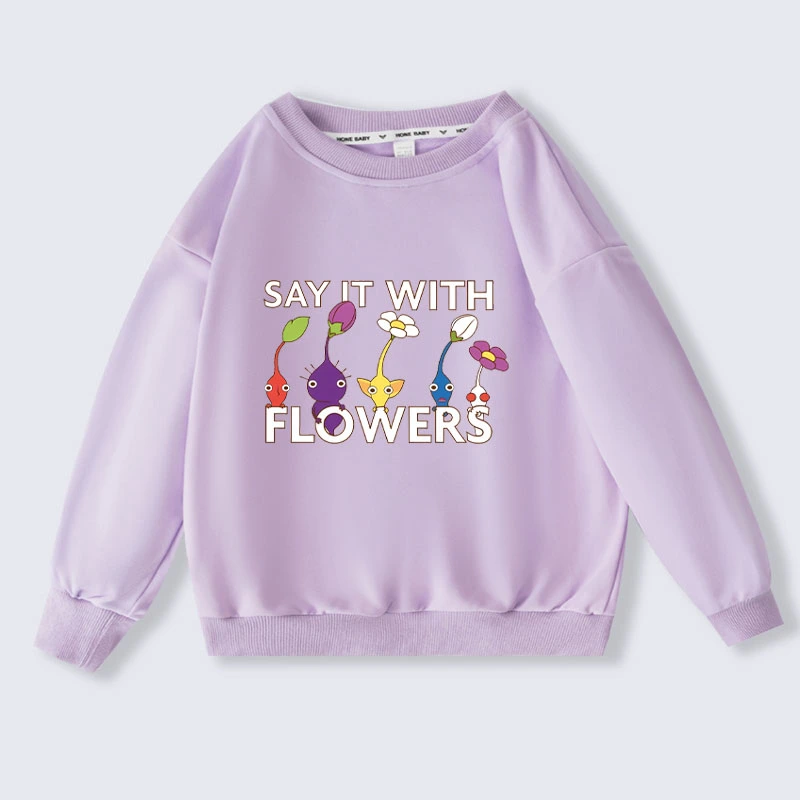 Cartoon Pikmin 4 Sweatshirts Children Hoodies for Girls Kids Spring Autumn Casual Pullover Boys Hoodie Costume 2-16Years