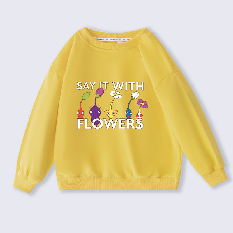 Cartoon Pikmin 4 Sweatshirts Children Hoodies for Girls Kids Spring Autumn Casual Pullover Boys Hoodie Costume 2-16Years