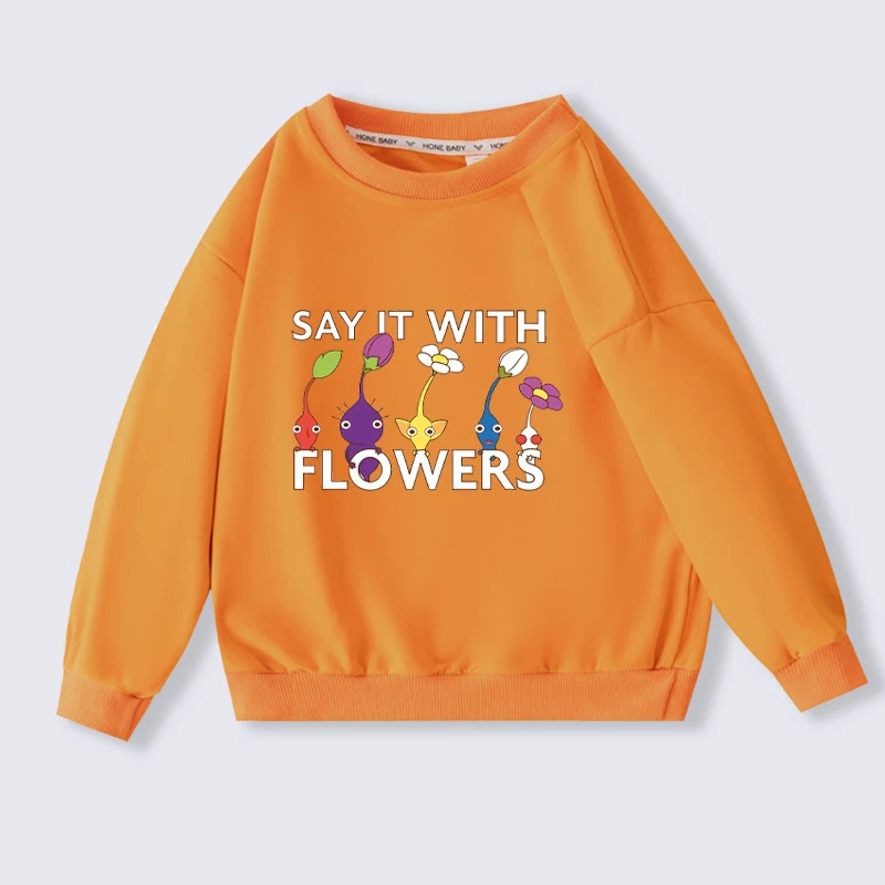 Cartoon Pikmin 4 Sweatshirts Children Hoodies for Girls Kids Spring Autumn Casual Pullover Boys Hoodie Costume 2-16Years