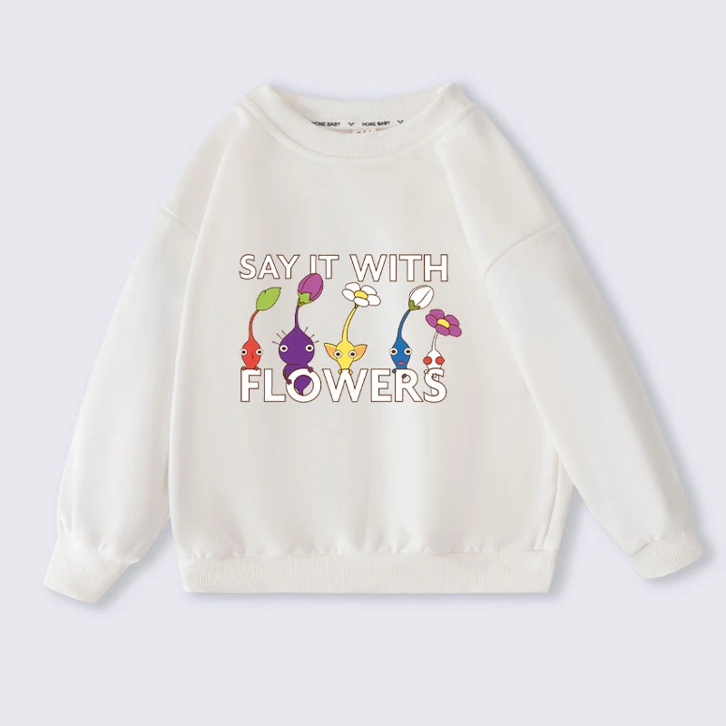 Cartoon Pikmin 4 Sweatshirts Children Hoodies for Girls Kids Spring Autumn Casual Pullover Boys Hoodie Costume 2-16Years