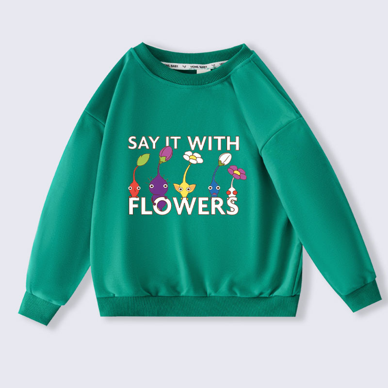 Cartoon Pikmin 4 Sweatshirts Children Hoodies for Girls Kids Spring Autumn Casual Pullover Boys Hoodie Costume 2-16Years