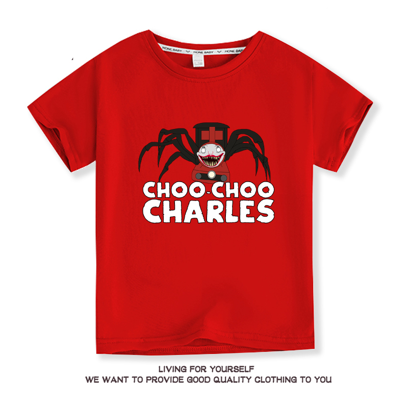 Choo-Choo Charles Plush Kids Summer Short Sleeve T Shirt for Kids Boy 10 Years Baby Girls Ground Neck Tees Baby T-shirt 6 8 10T