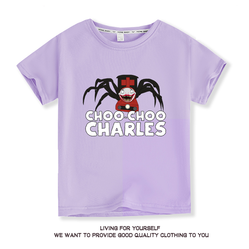 Choo-Choo Charles Plush Kids Summer Short Sleeve T Shirt for Kids Boy 10 Years Baby Girls Ground Neck Tees Baby T-shirt 6 8 10T