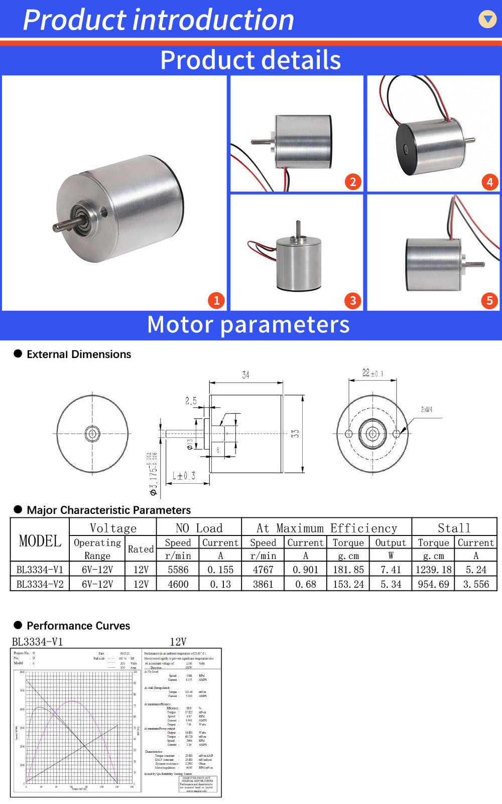 3334 Brushless Motor