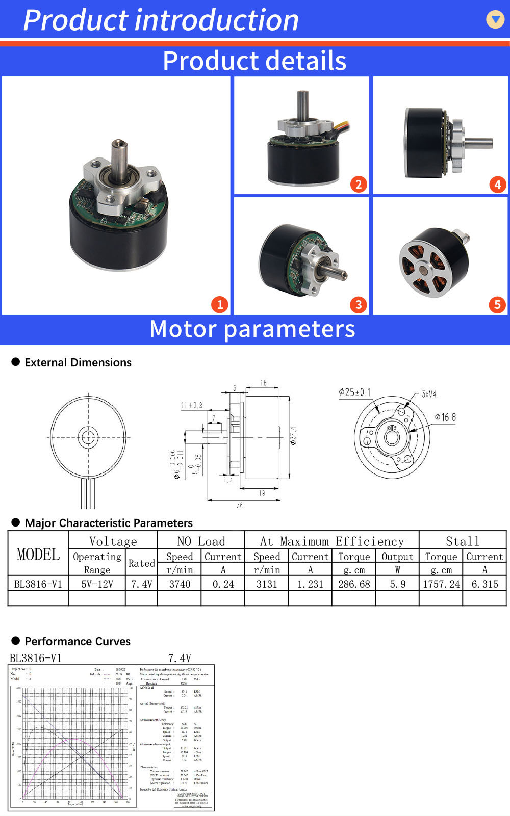 3816 Brushless Motor