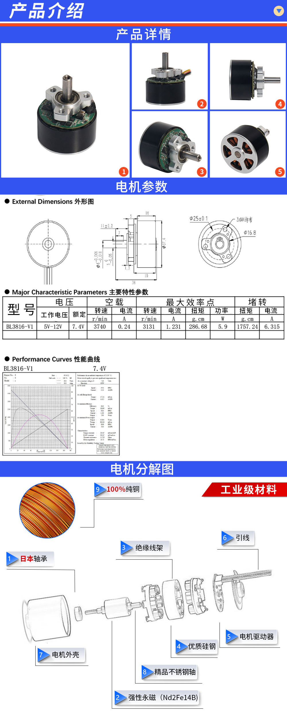 3816 无刷电机