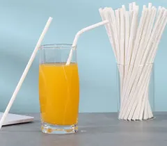 Elbow White Paper Straws - Biodegradable & Eco-Friendly (Assorted Colors) by FJKT Paper