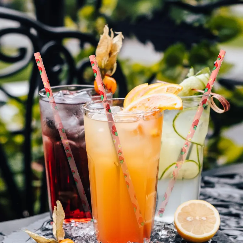 Gilded paper straw Eco-friendly paper straws for your drinkings!Durable and Sturdy for hours without disintegrating!