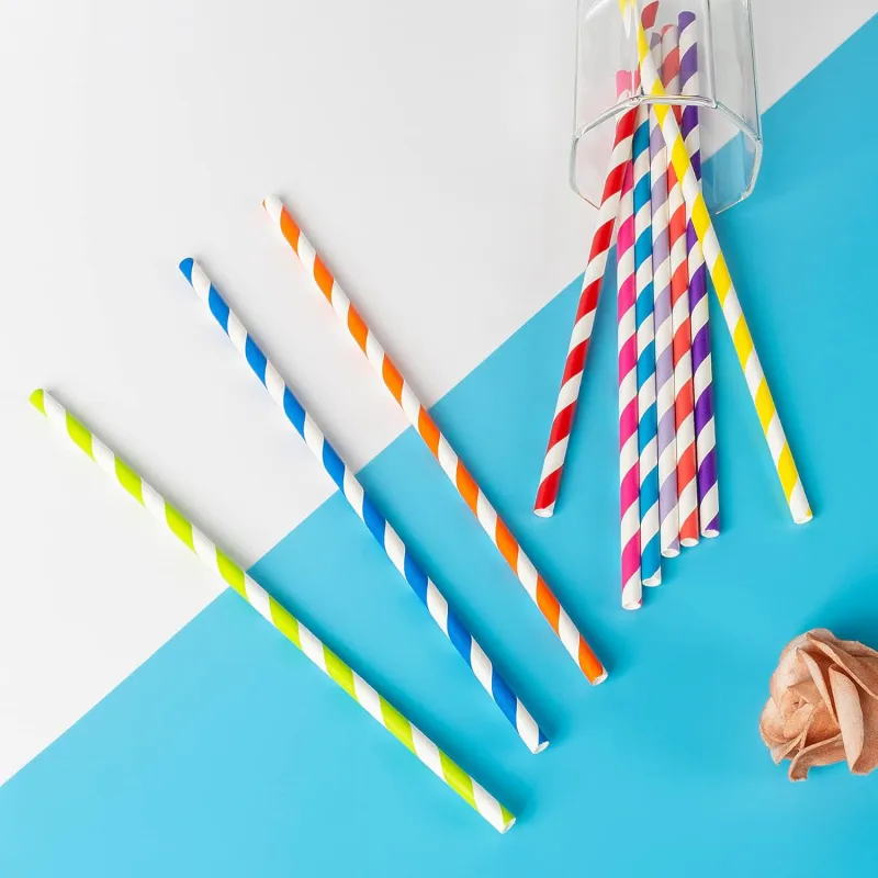 Colored wave and stripe(customized) paper straw